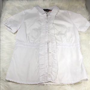 French Toast Ruffle front shirt